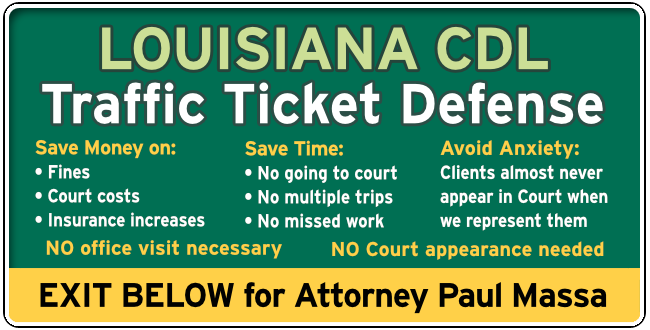 Baton Rouge, Louisiana CDL Commercial Drivers speeding Ticket graphic 1